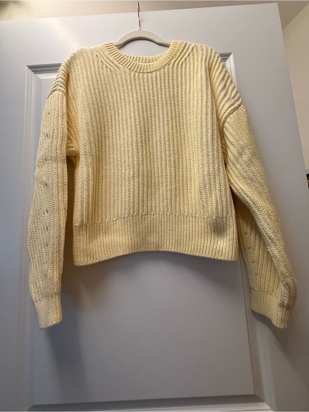 GAP Pale Yellow Ribbed Crewneck Sweater